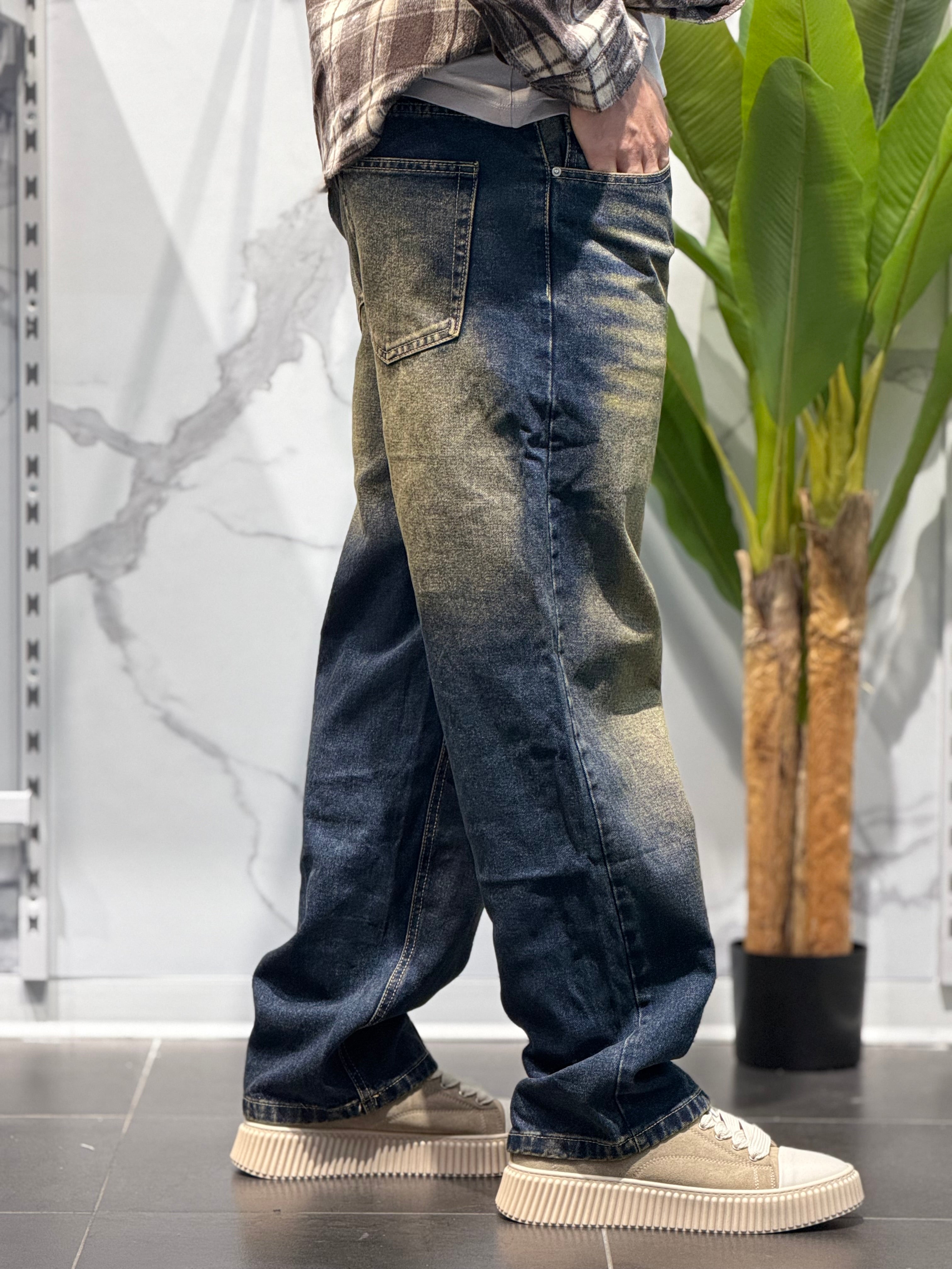 Jeans Baggy Lavaggio Sabbiato