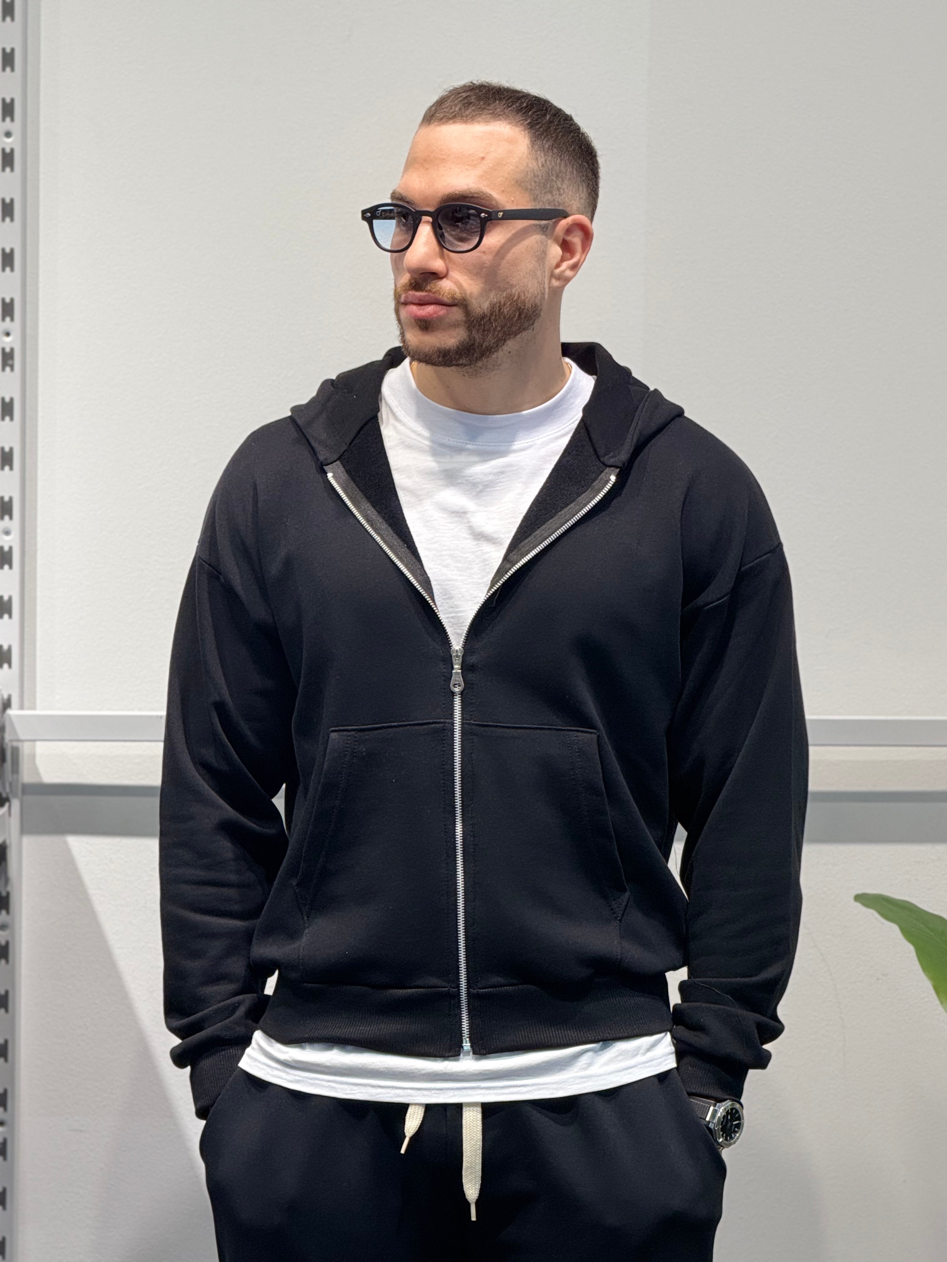 Felpa Basic con Zip Primaverile