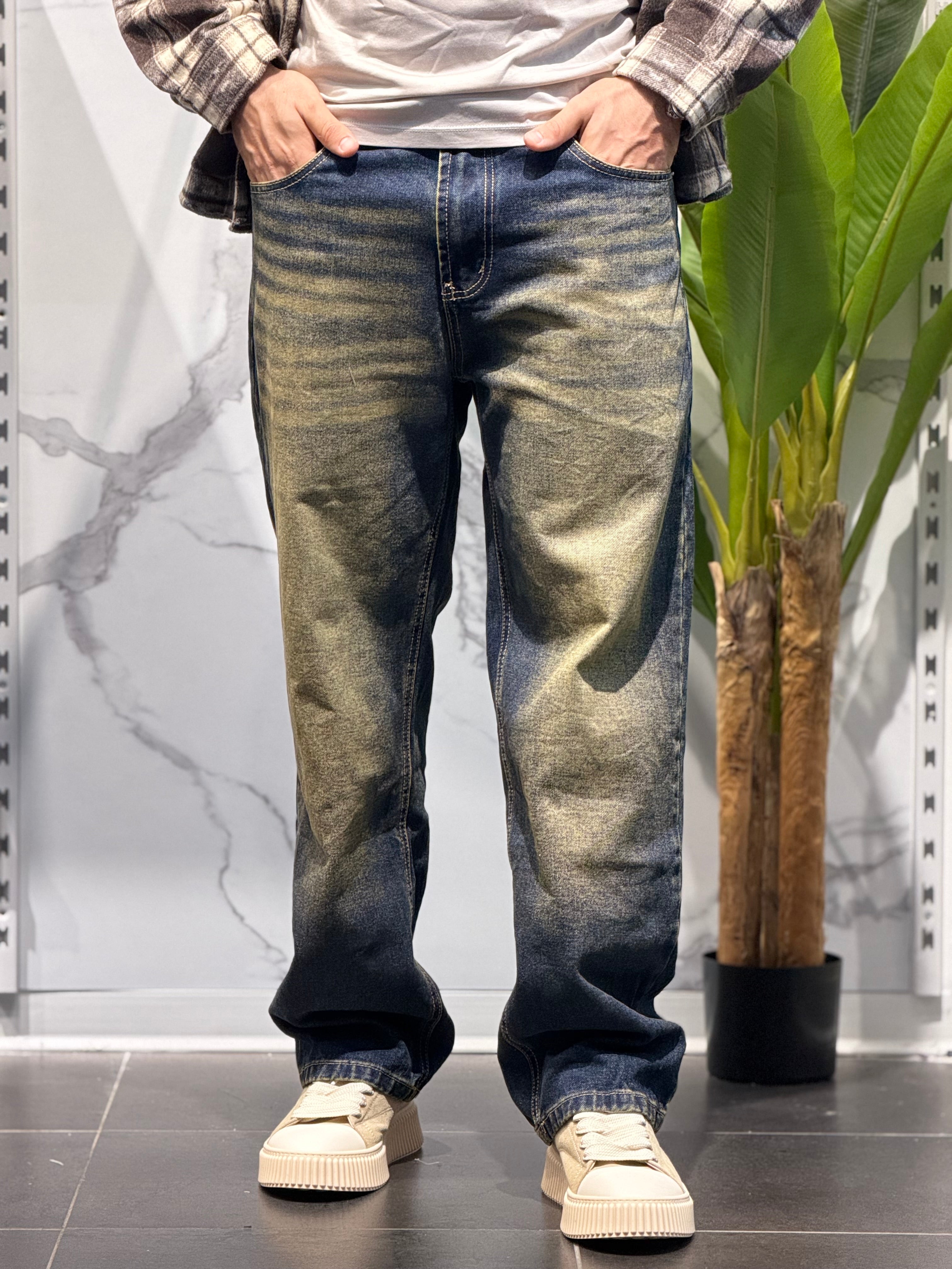 Jeans Baggy Lavaggio Sabbiato