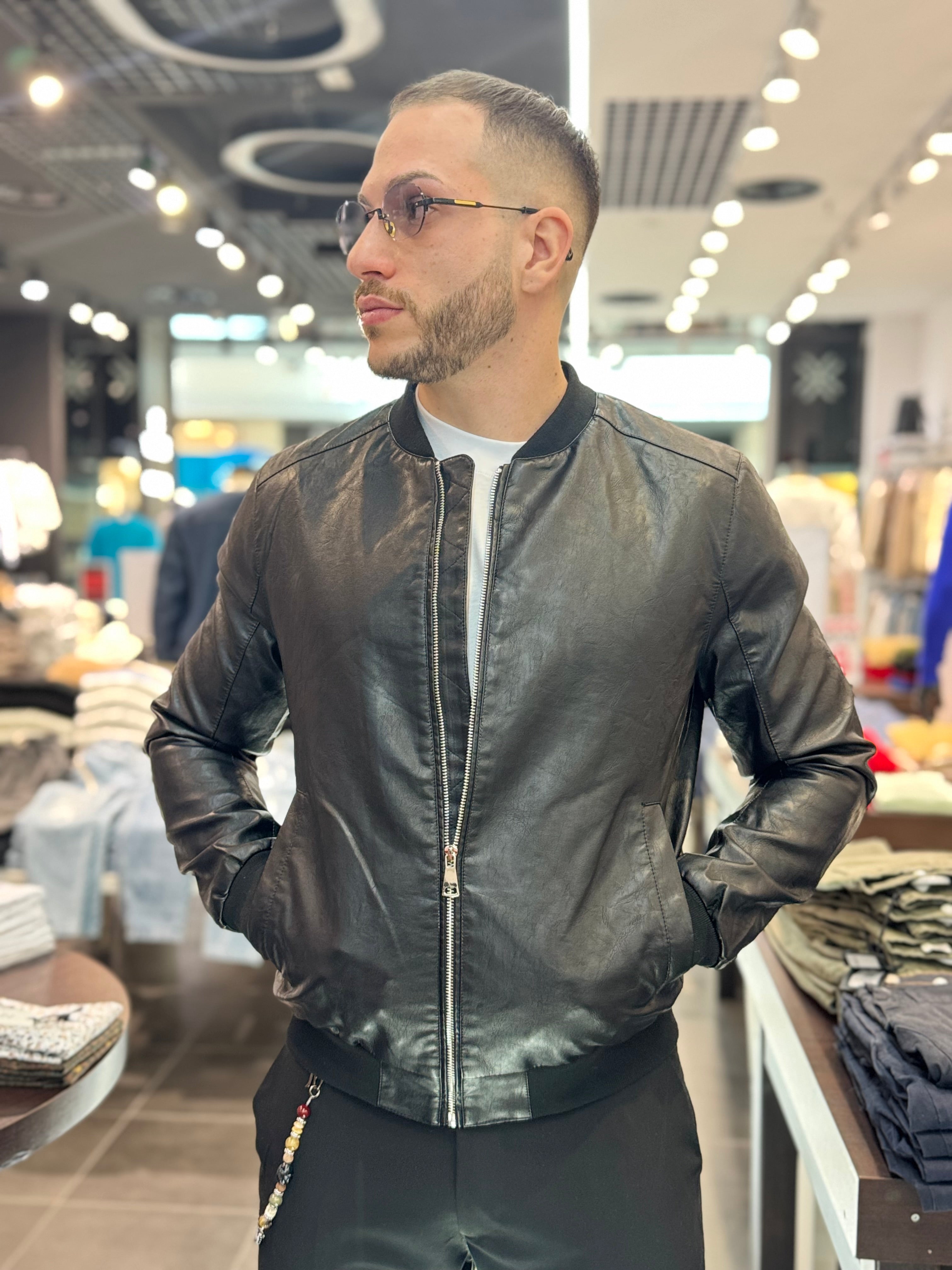 Giubbotto In Ecopelle