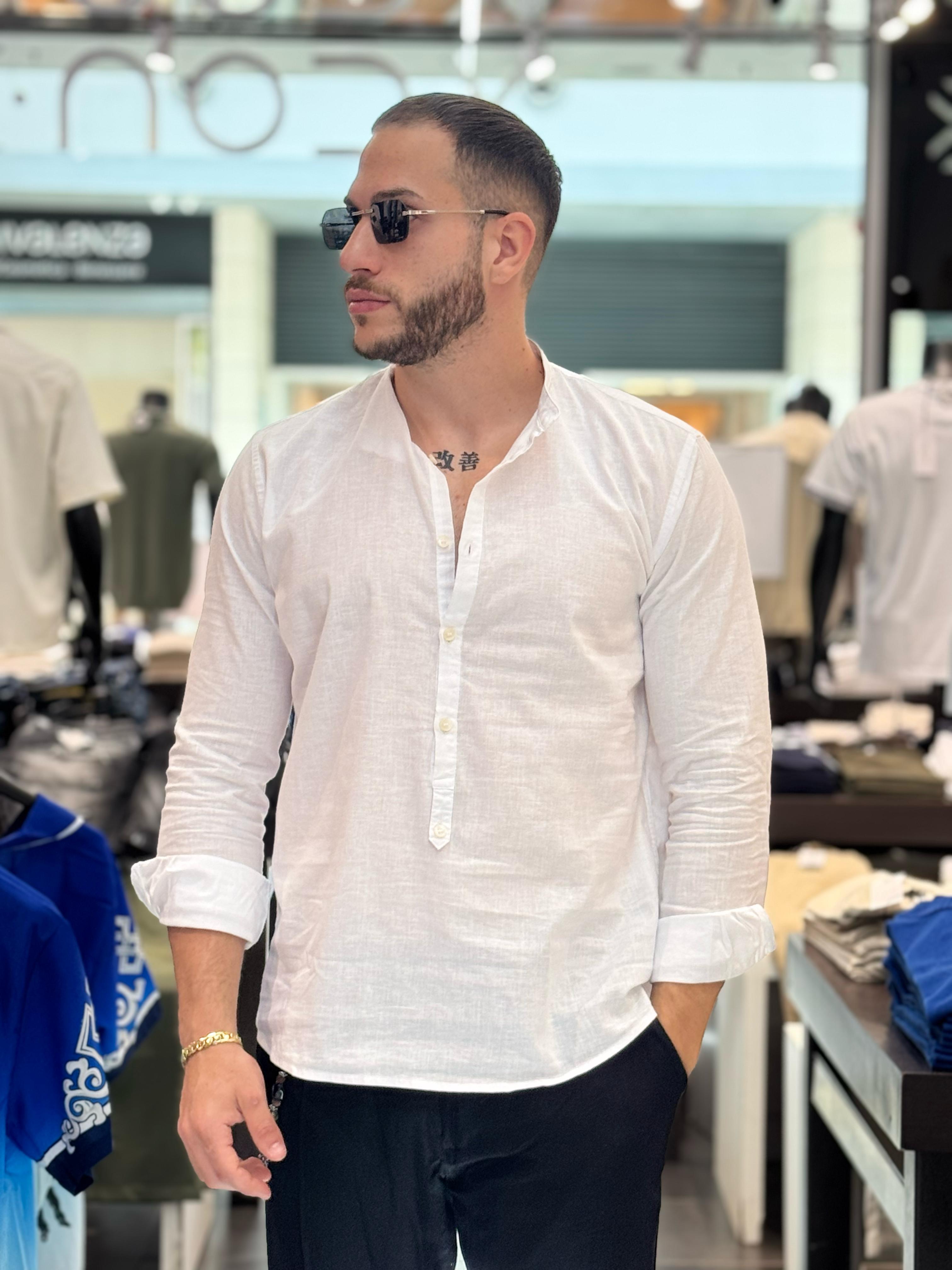 Camicia A Casacca Misto Lino