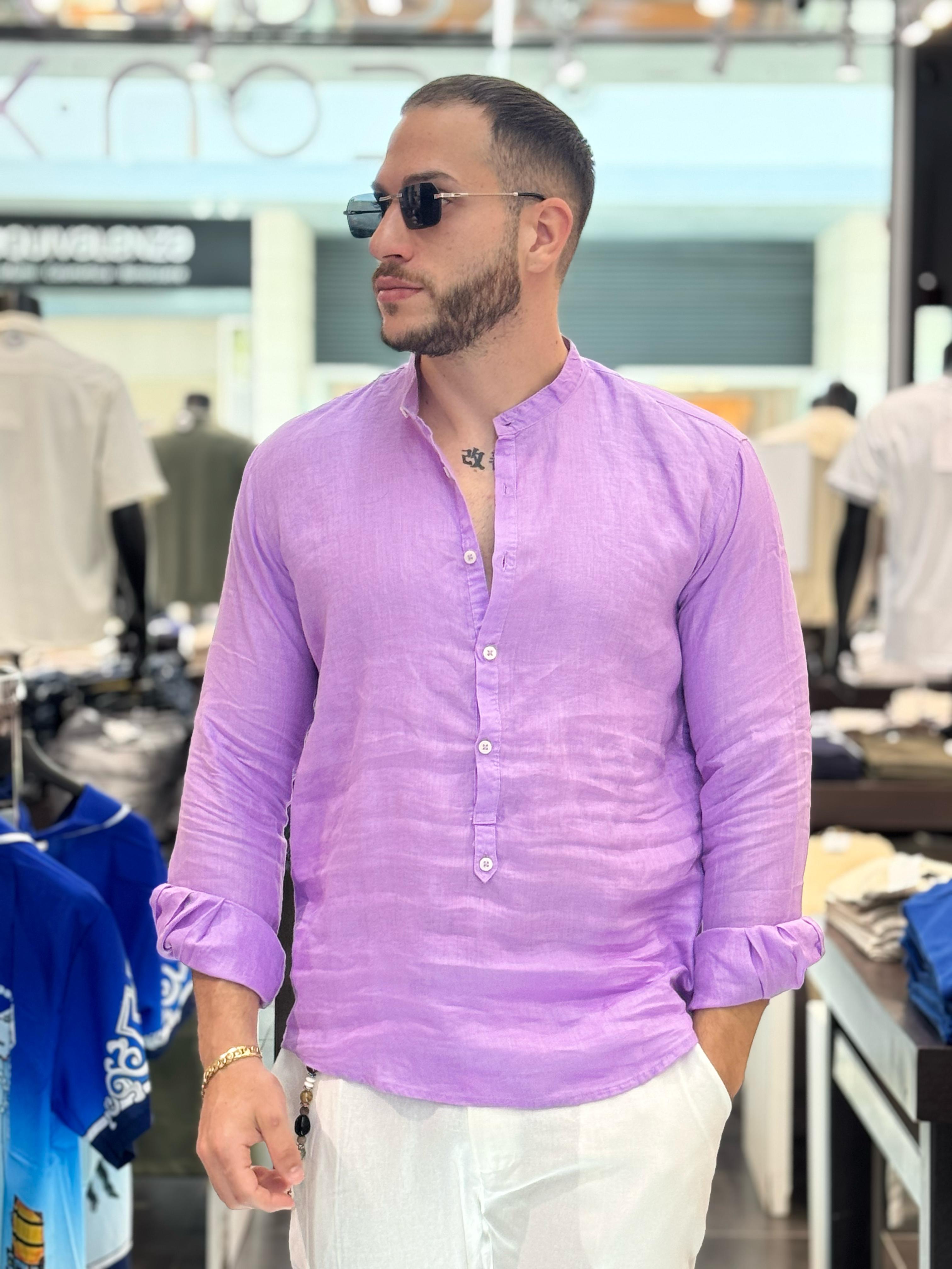 Camicia A Casacca Misto Lino