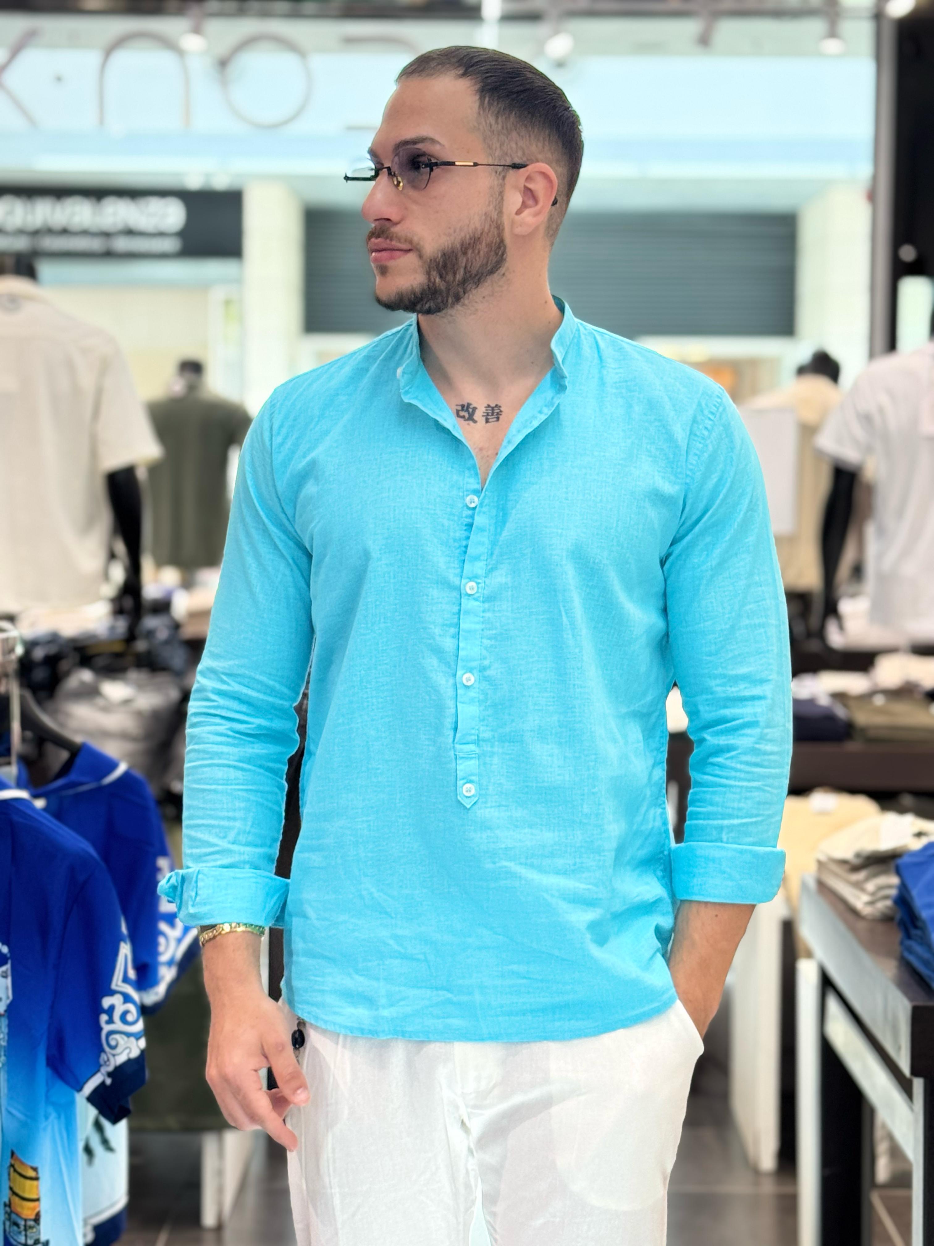 Camicia A Casacca Misto Lino