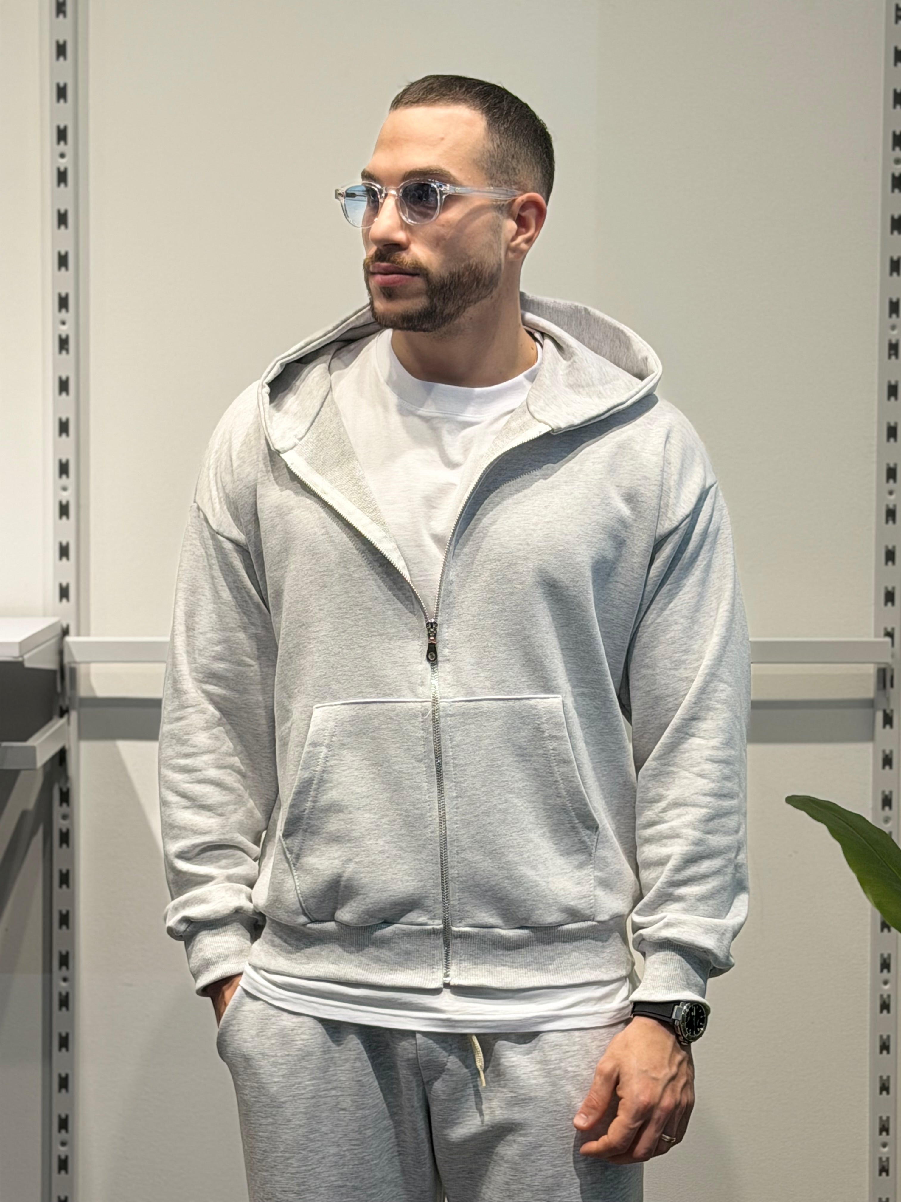 Felpa Basic con Zip Primaverile