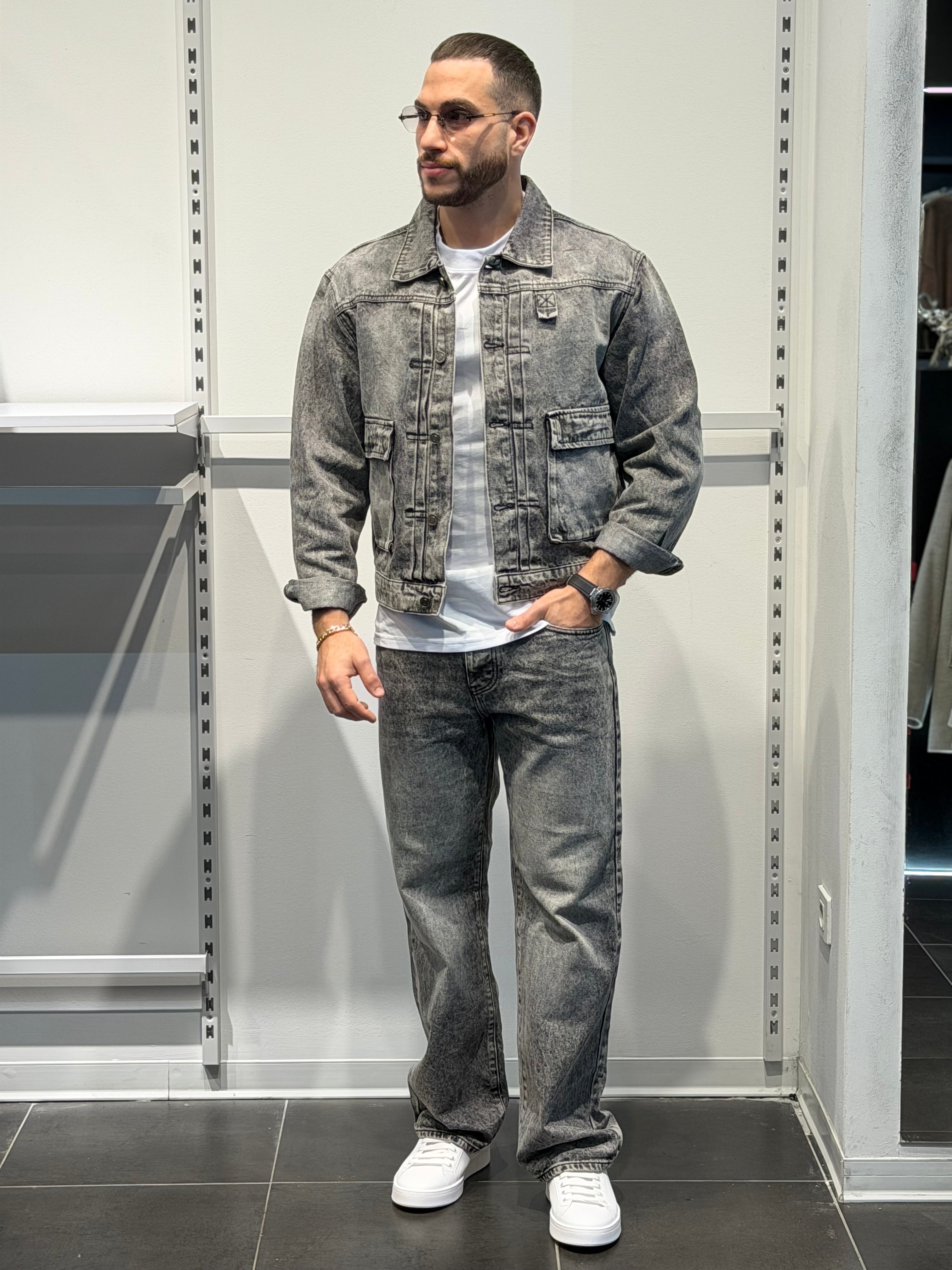 Jeans Fondo Largo Silver