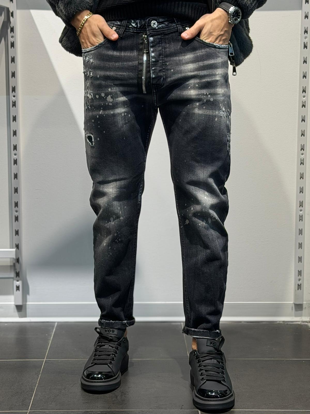 Jeans Cianotic DSQ Zip Black